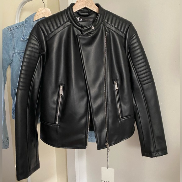 ZARA FAUX LEATHER JACKET :D - Picture 2 of 13